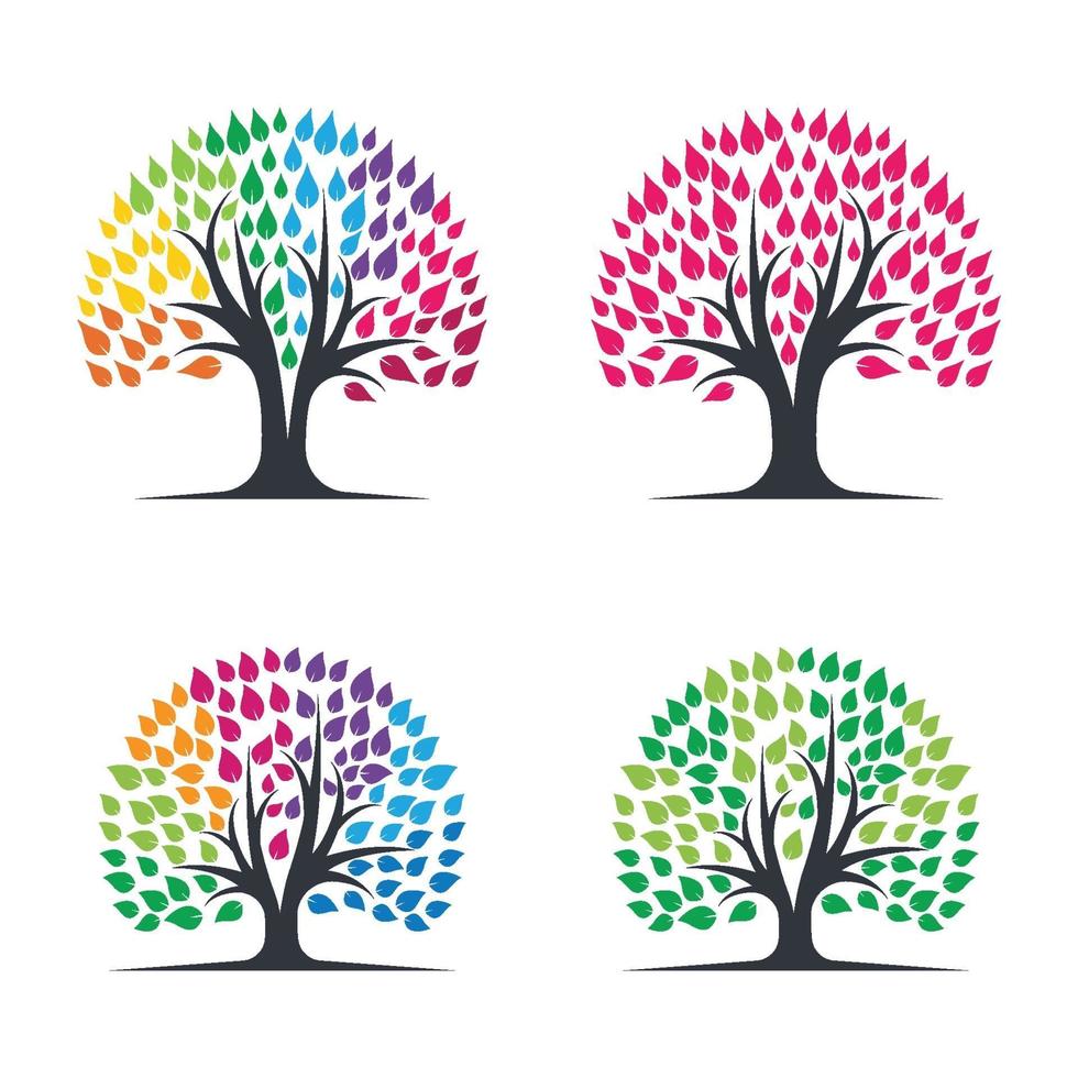 Tree logo images design set vector