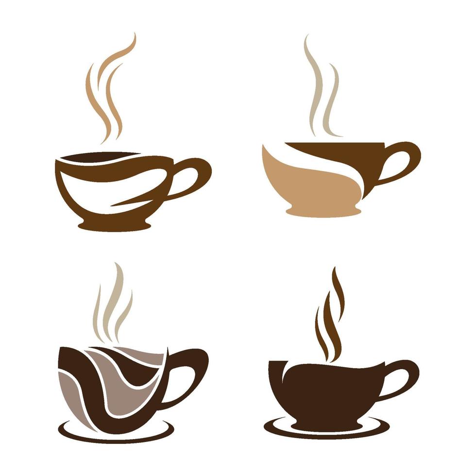 Coffee cup logo images set vector