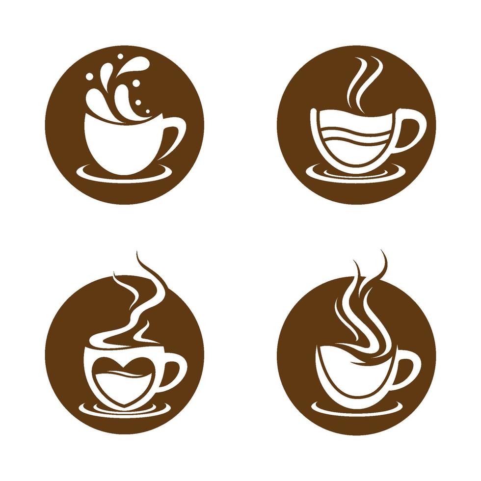 Coffee cup logo images set vector