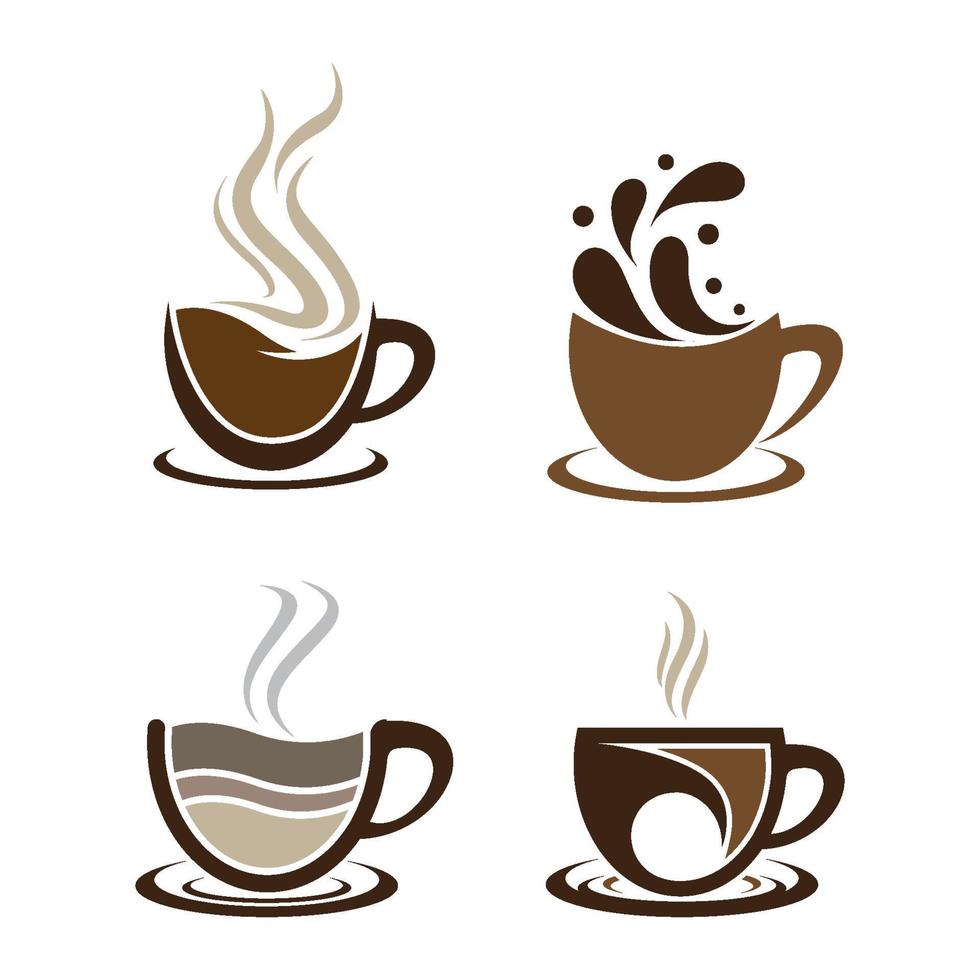 Coffee cup logo images set vector