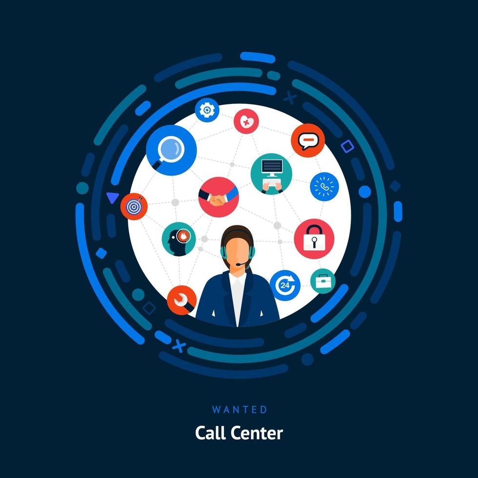 Call center skills wanted vector