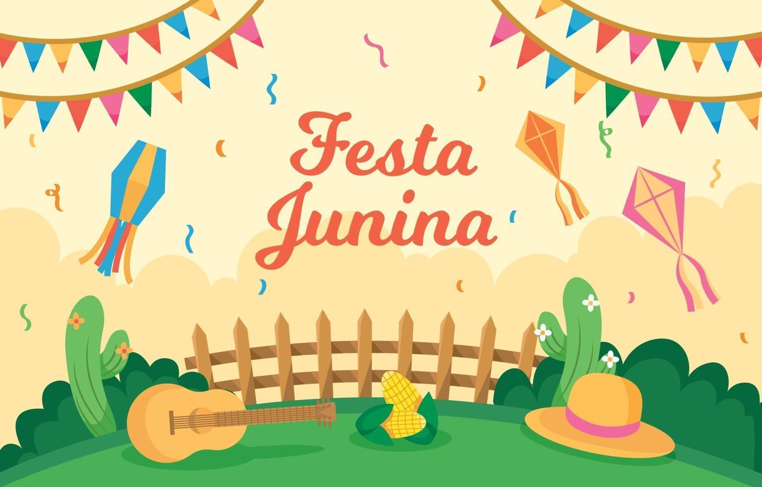 fondo de celebración de festa junina vector