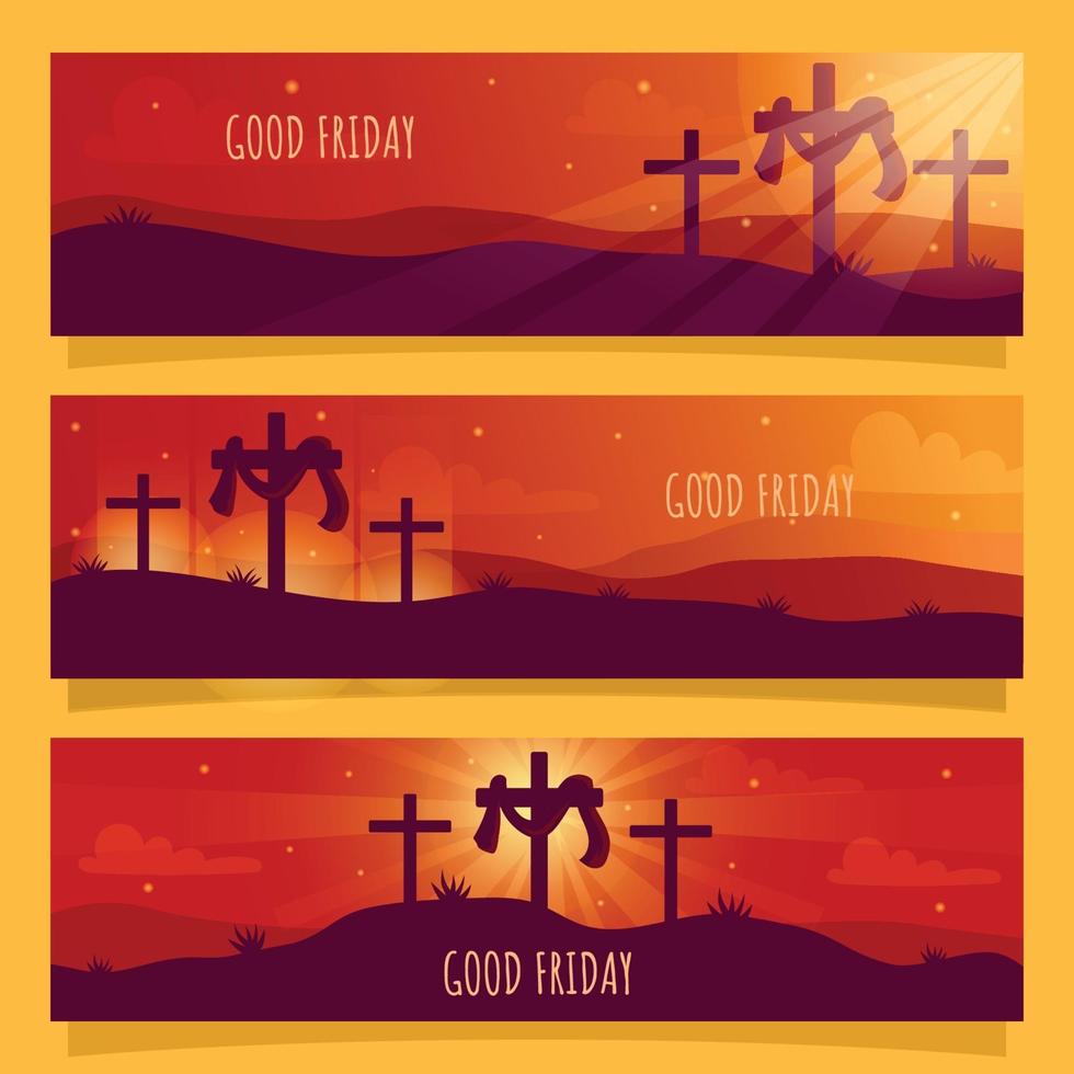 colección de pancartas de viernes santo vector