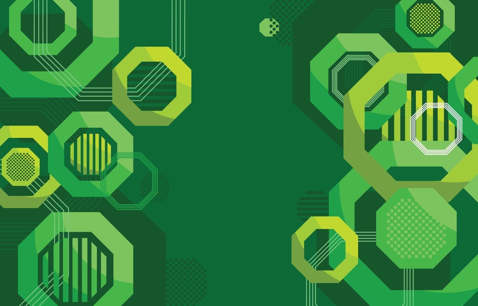 Green Geometric Background in Flat Design vector