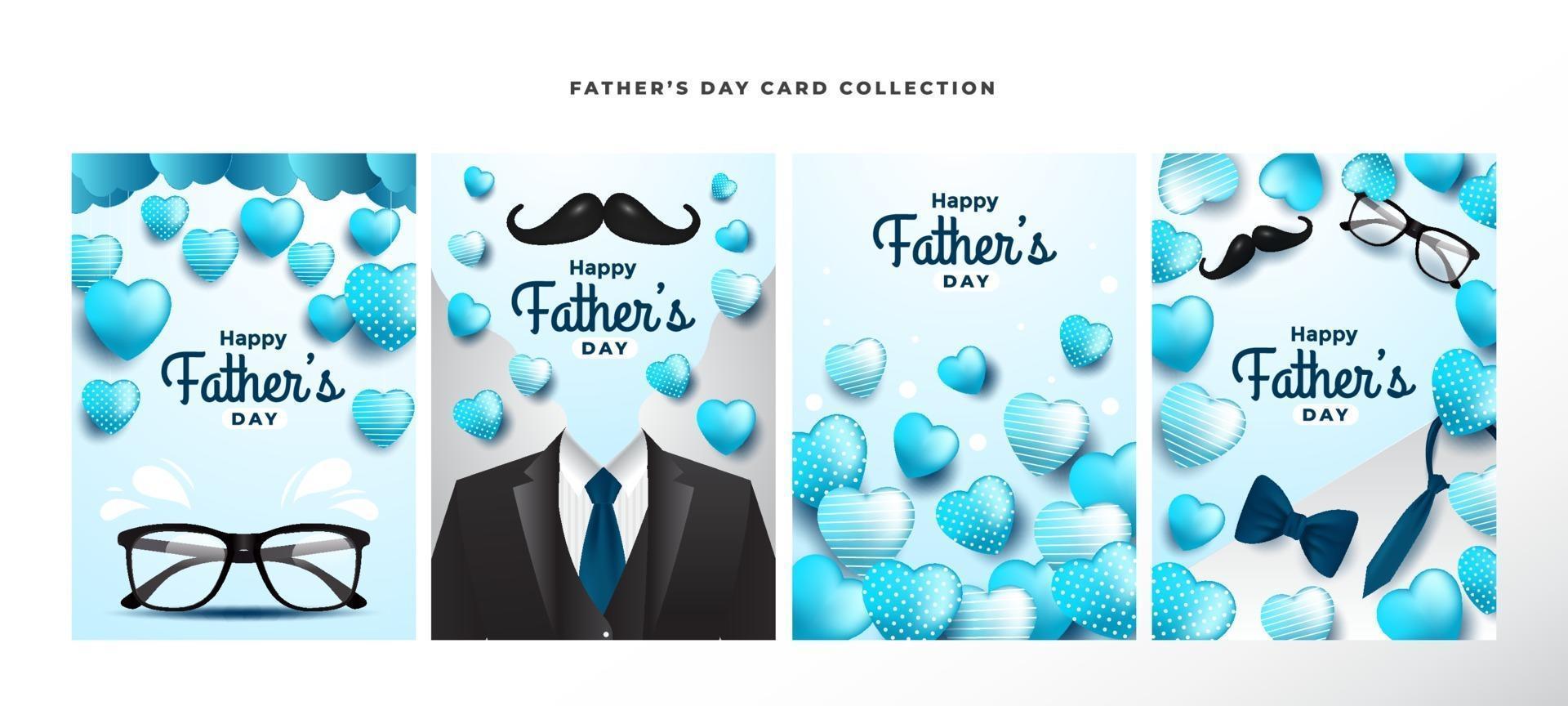 Happy Fathers Day Card Collection vector