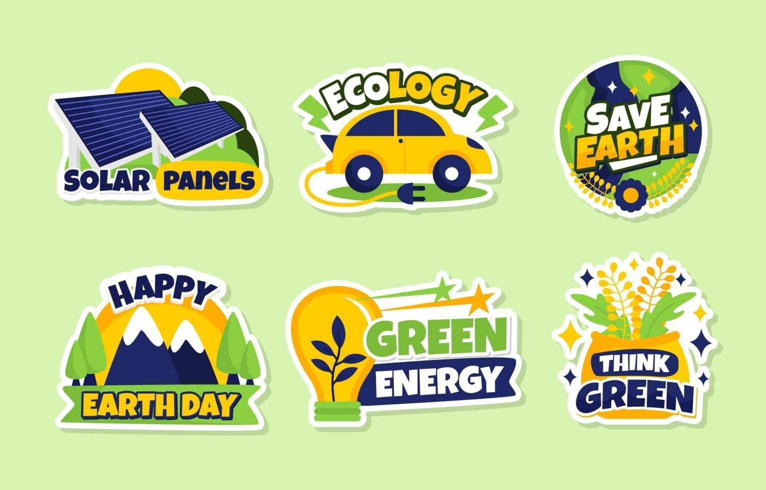 Ecology Sticker Collection vector