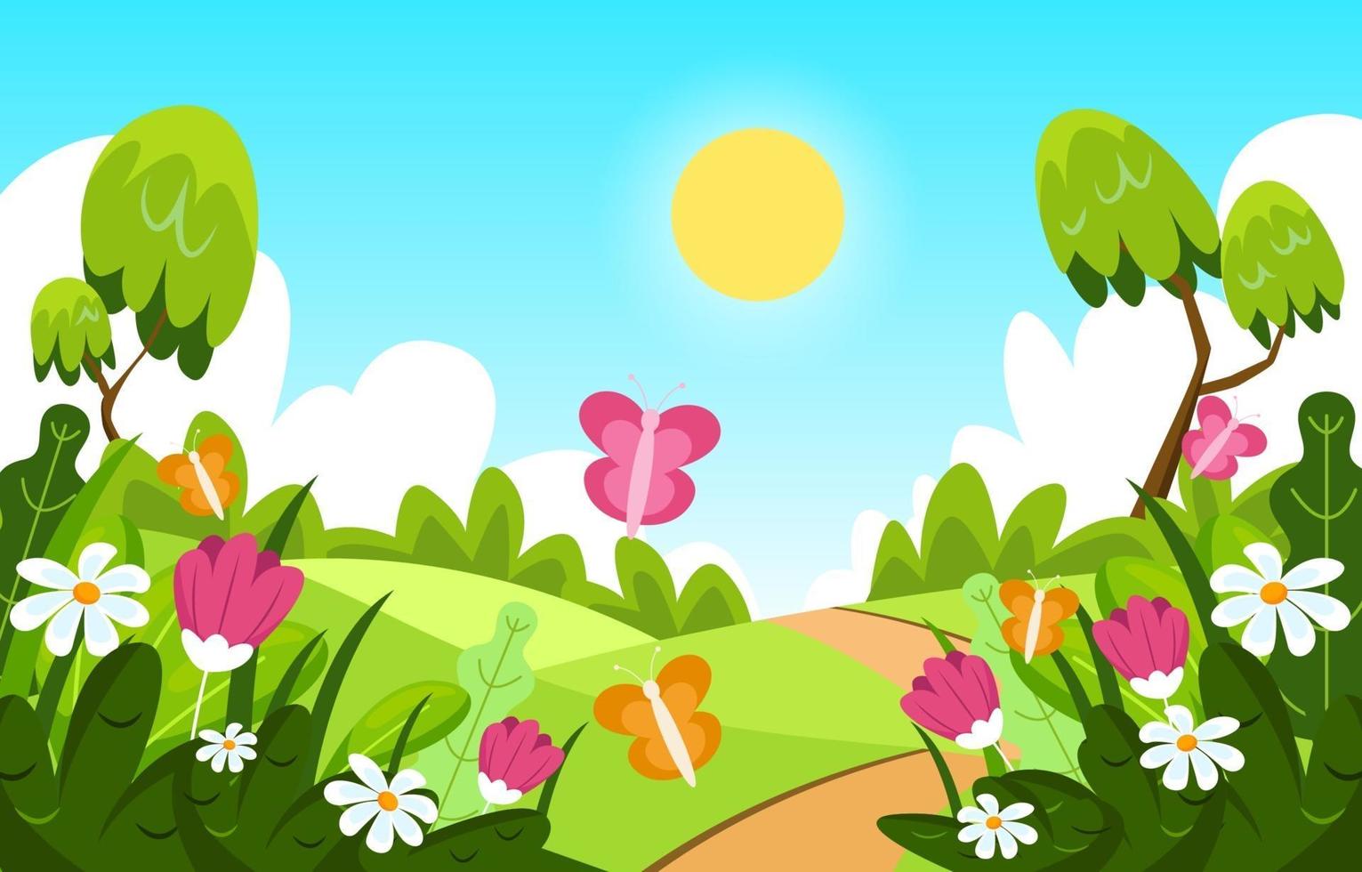 Spring with Landscape Concept vector
