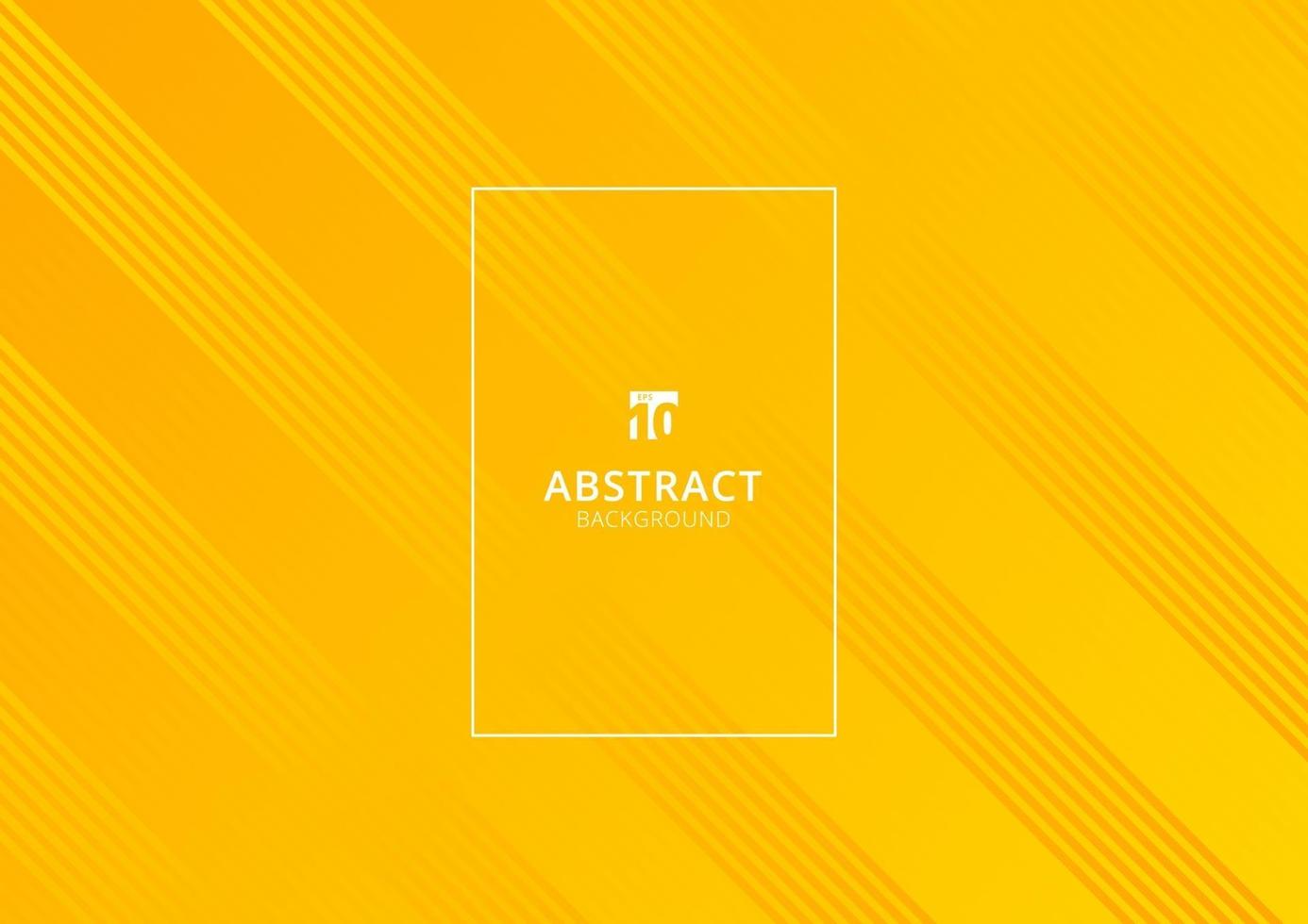 Abstract yellow striped diagonal lines gradient background and texture with white rectangle frame. vector
