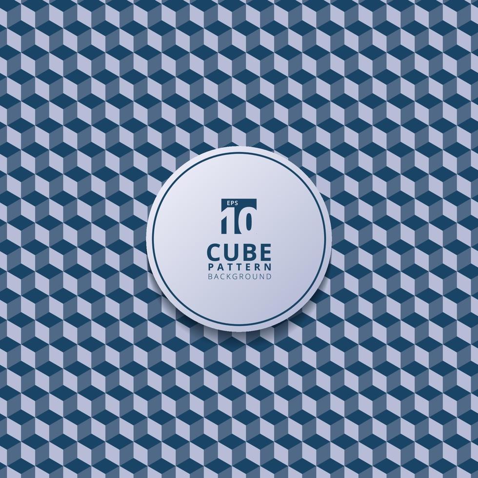 Abstract 3D cube pattern. 3D geometric blue background and texture. vector