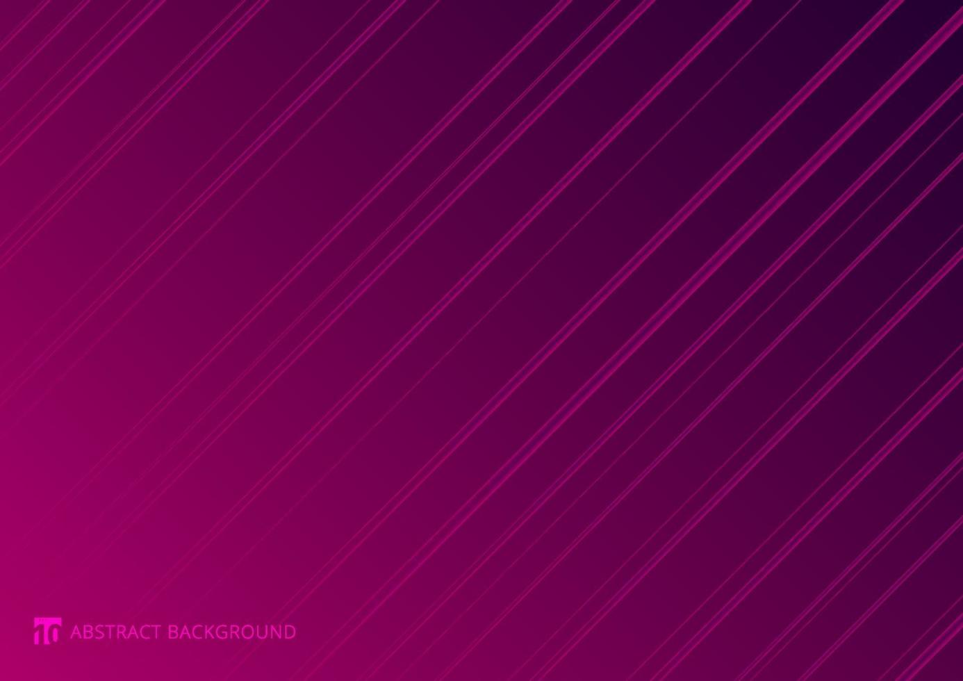 línea de neón a rayas abstractas diagonal brillante degradado rosa y morado vector