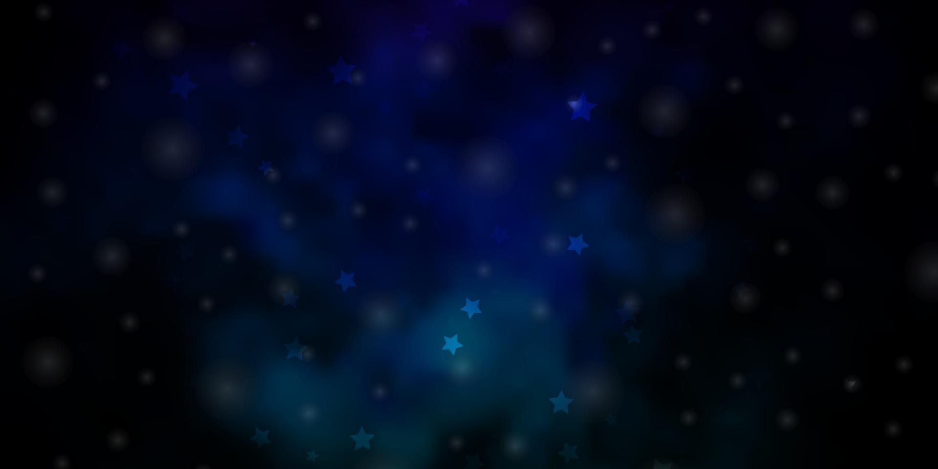 Fondo de vector multicolor oscuro con estrellas de colores.