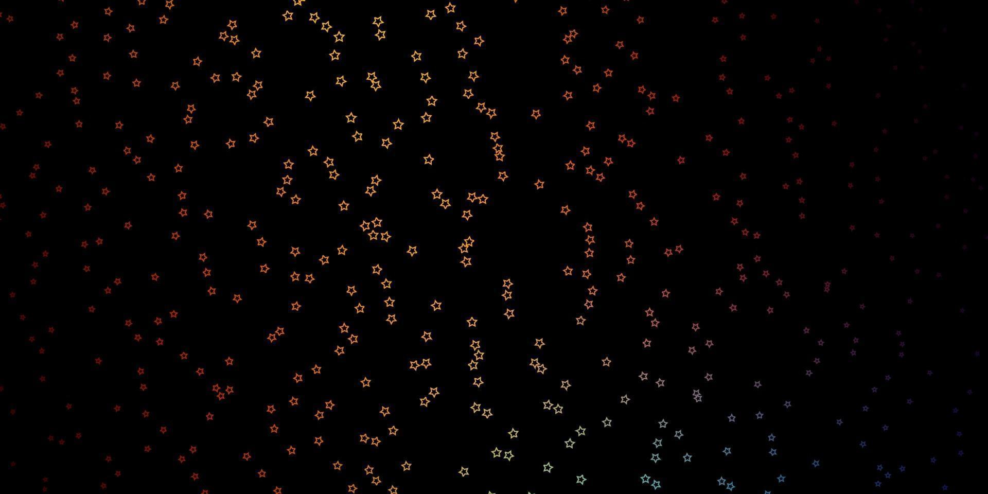 Dark Multicolor vector template with neon stars.