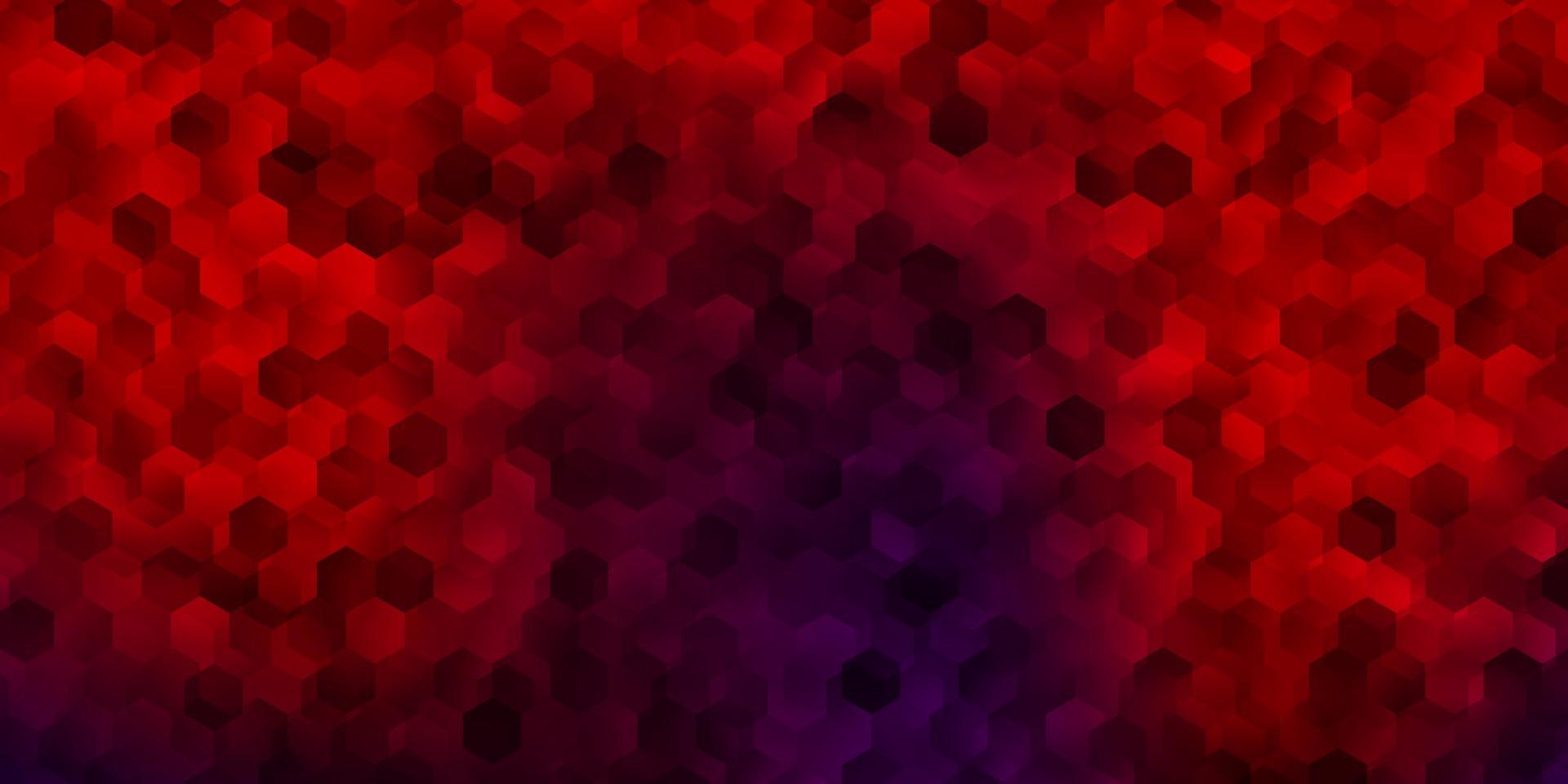 Dark blue, red vector pattern with hexagons.