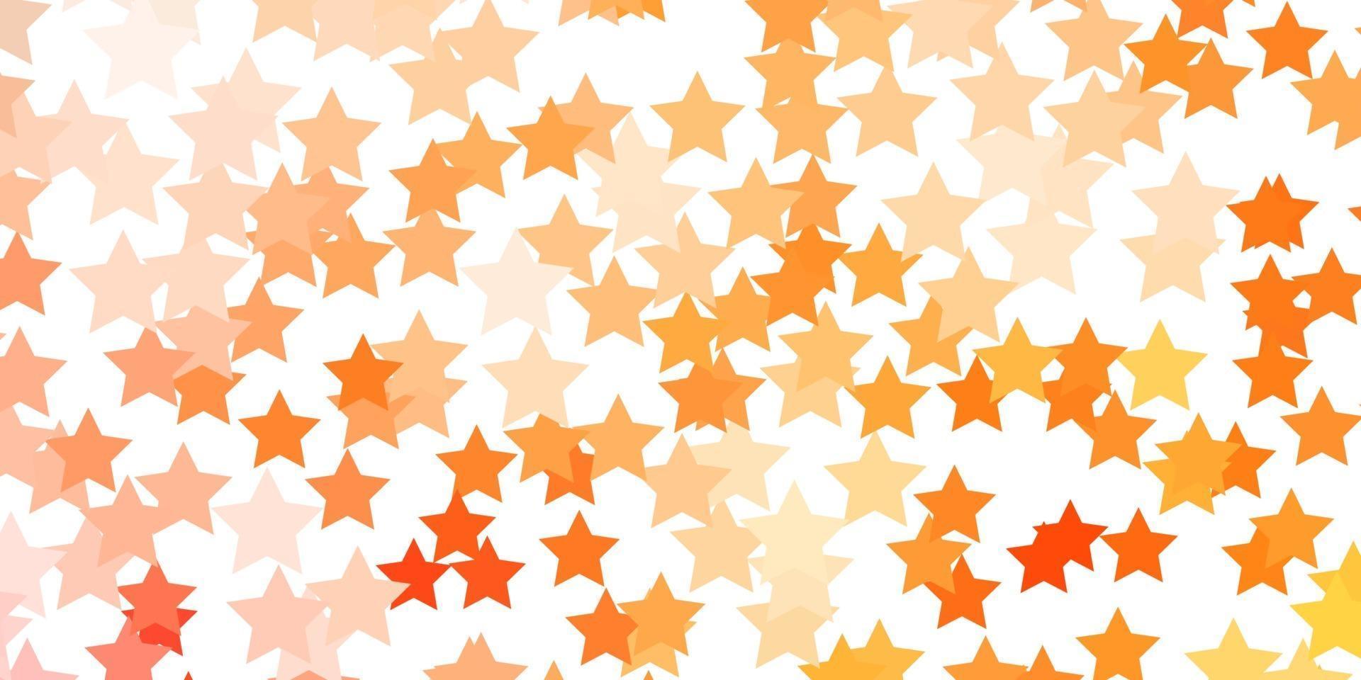 patrón de vector naranja claro con estrellas abstractas.