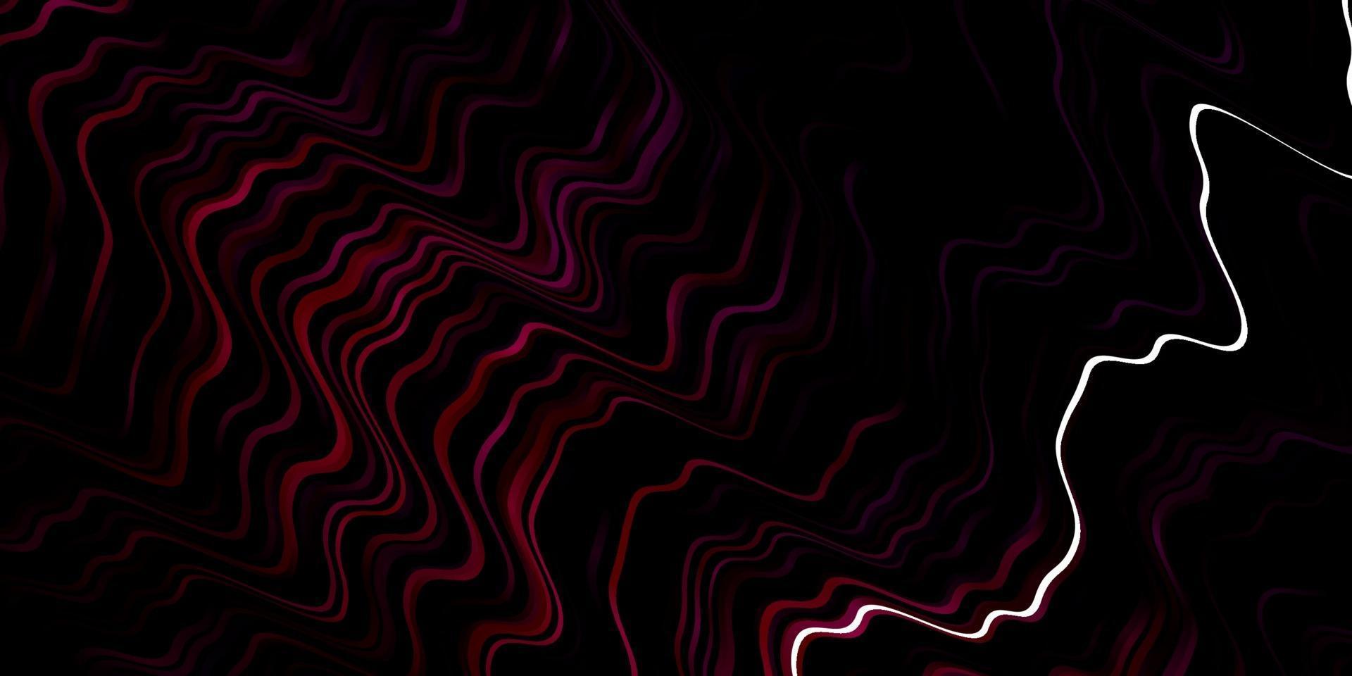 patrón de vector rosa oscuro con líneas curvas.