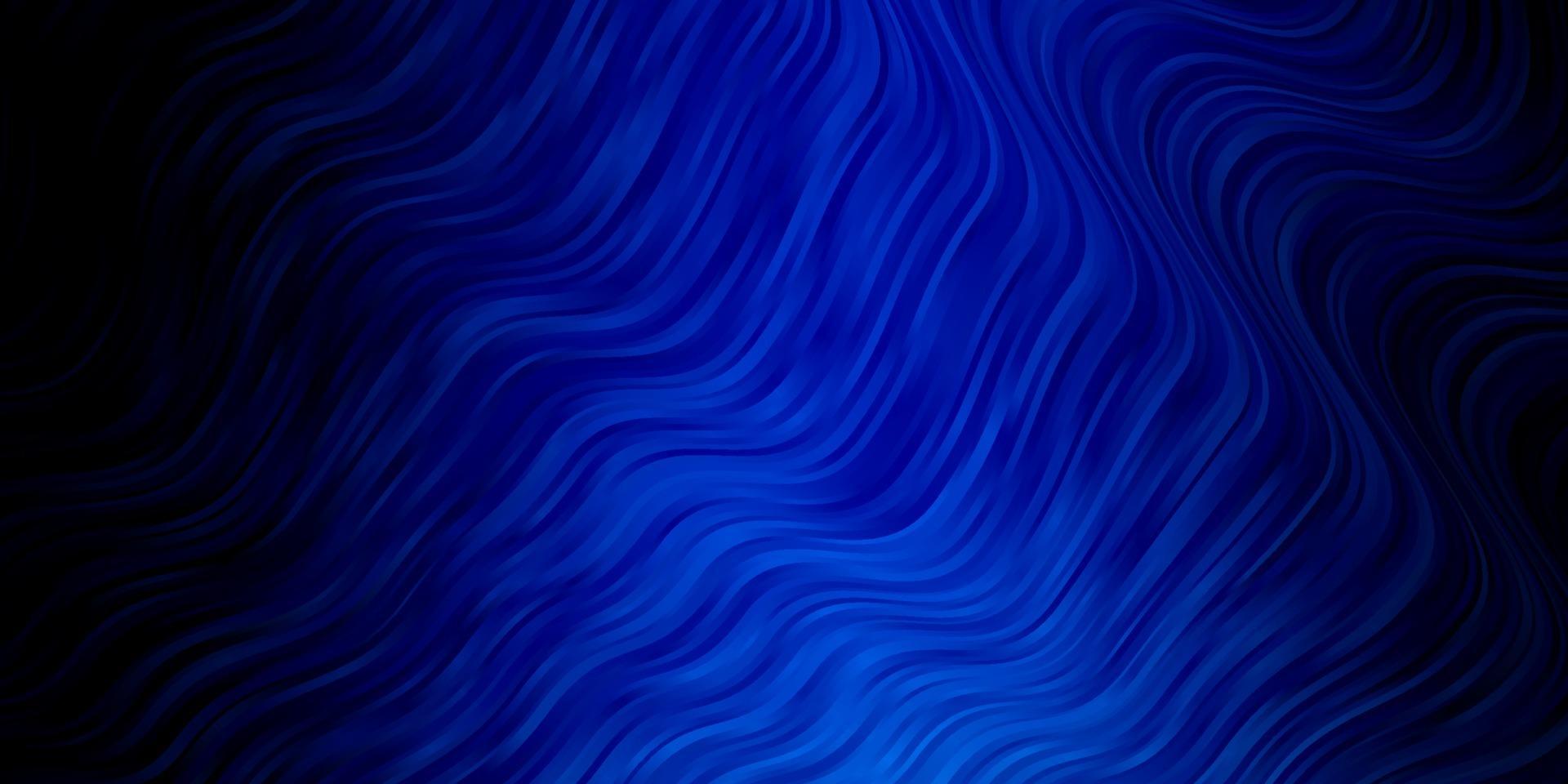 Fondo de vector azul oscuro con líneas curvas.