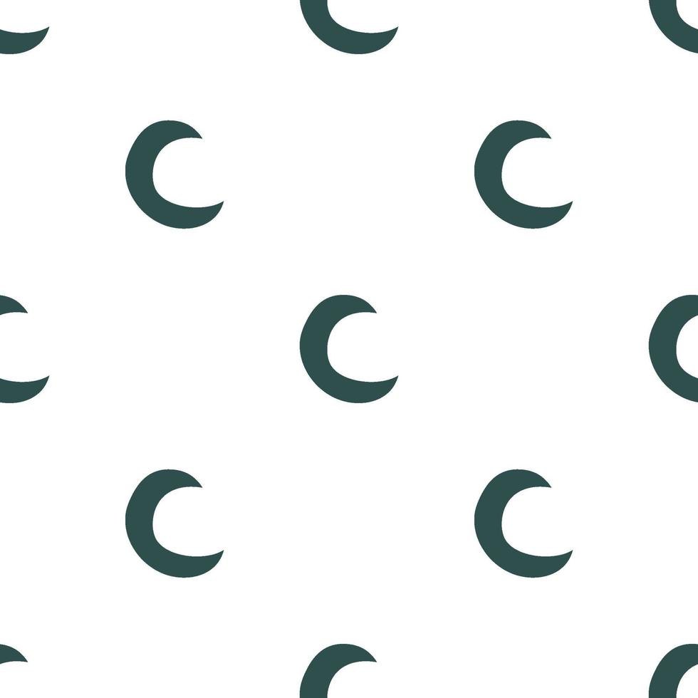 Vector seamless night pattern with moons. Abstract shape texture.