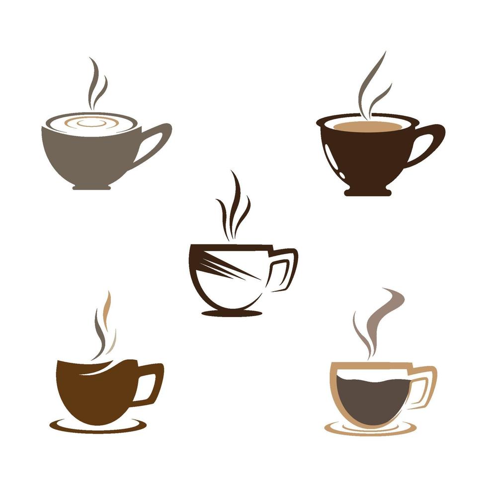 Coffee cup logo images set vector