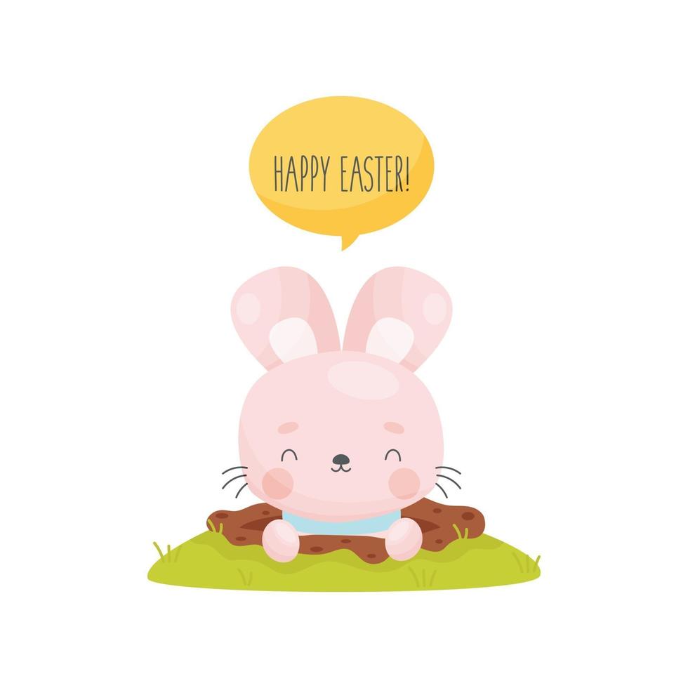 feliz conejito de pascua vector