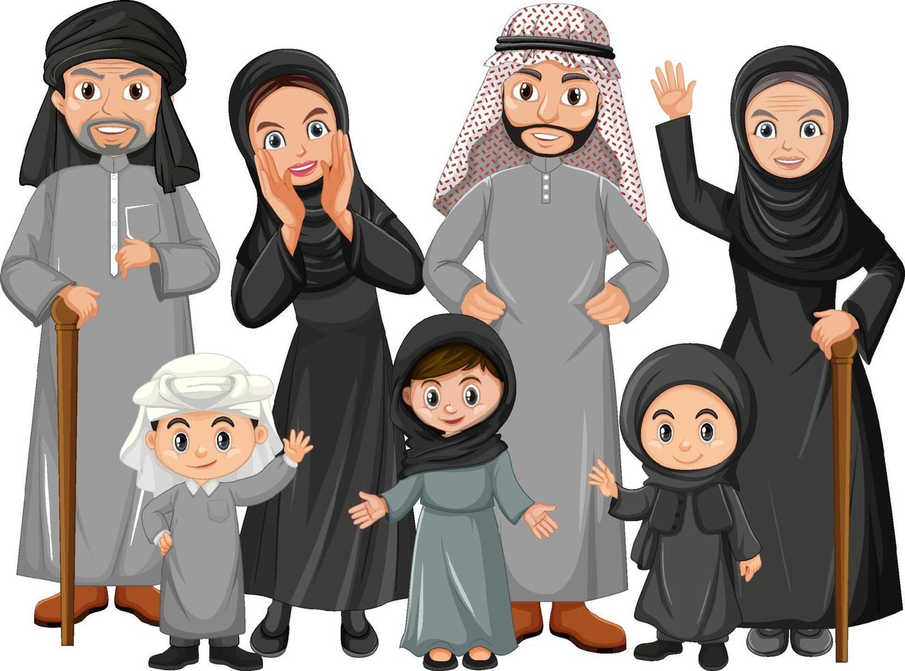 Member of family cartoon character on white background vector