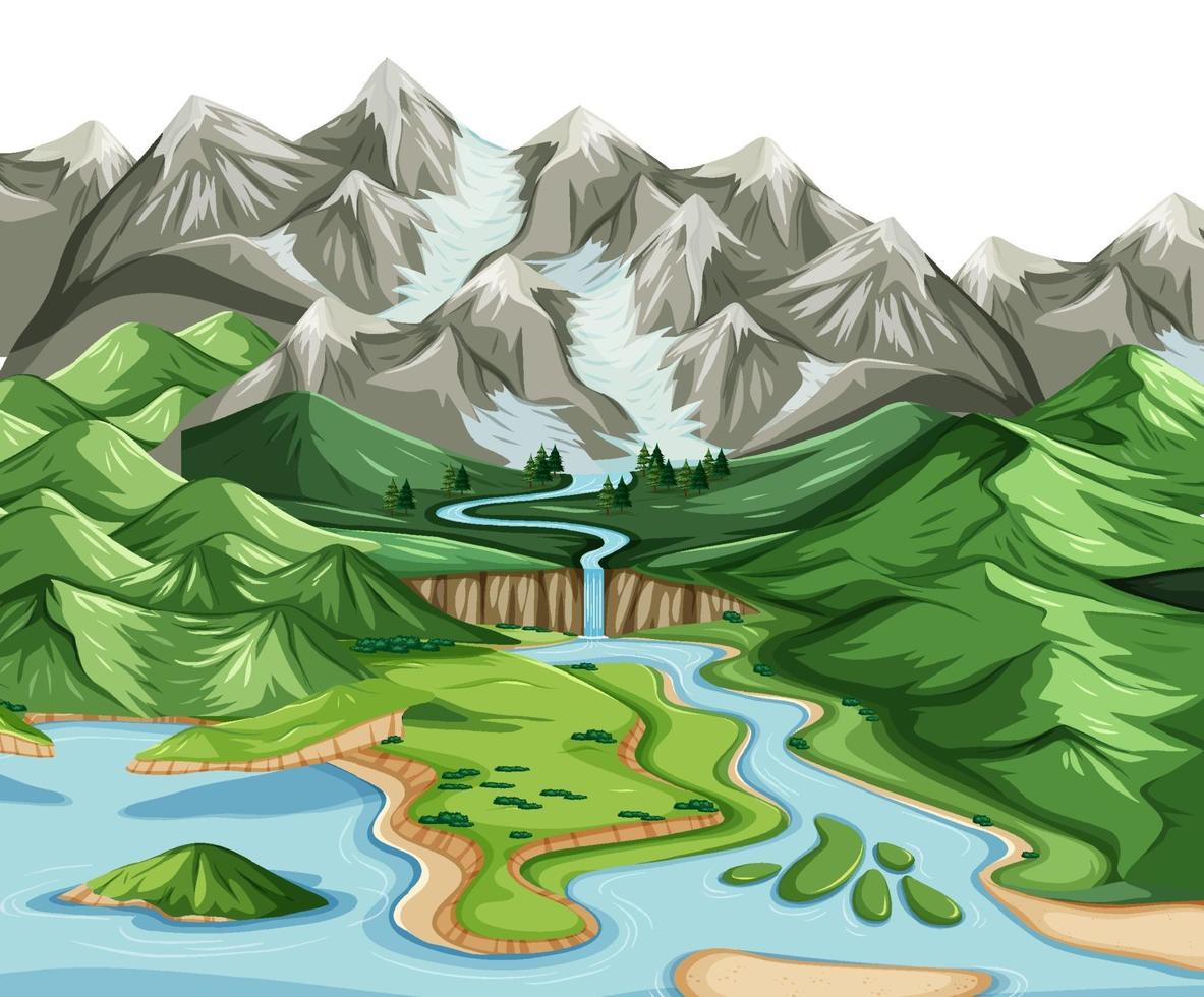 Land and water geography landscape vector