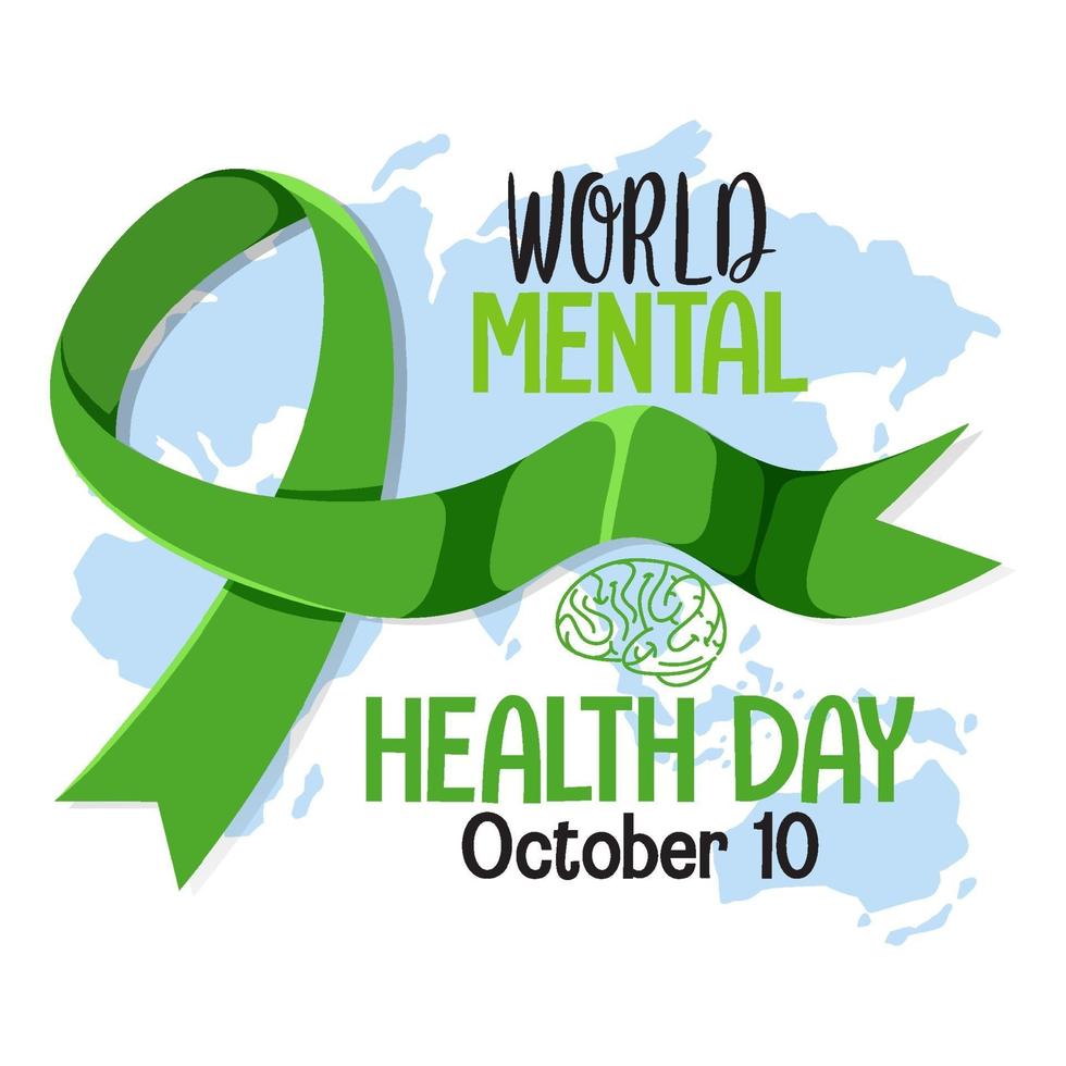 World Mental Health Day banner or logo isolated on white background vector