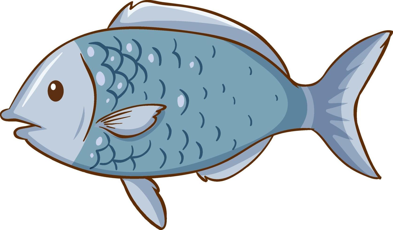 estilo de dibujos animados de pescado aislado vector