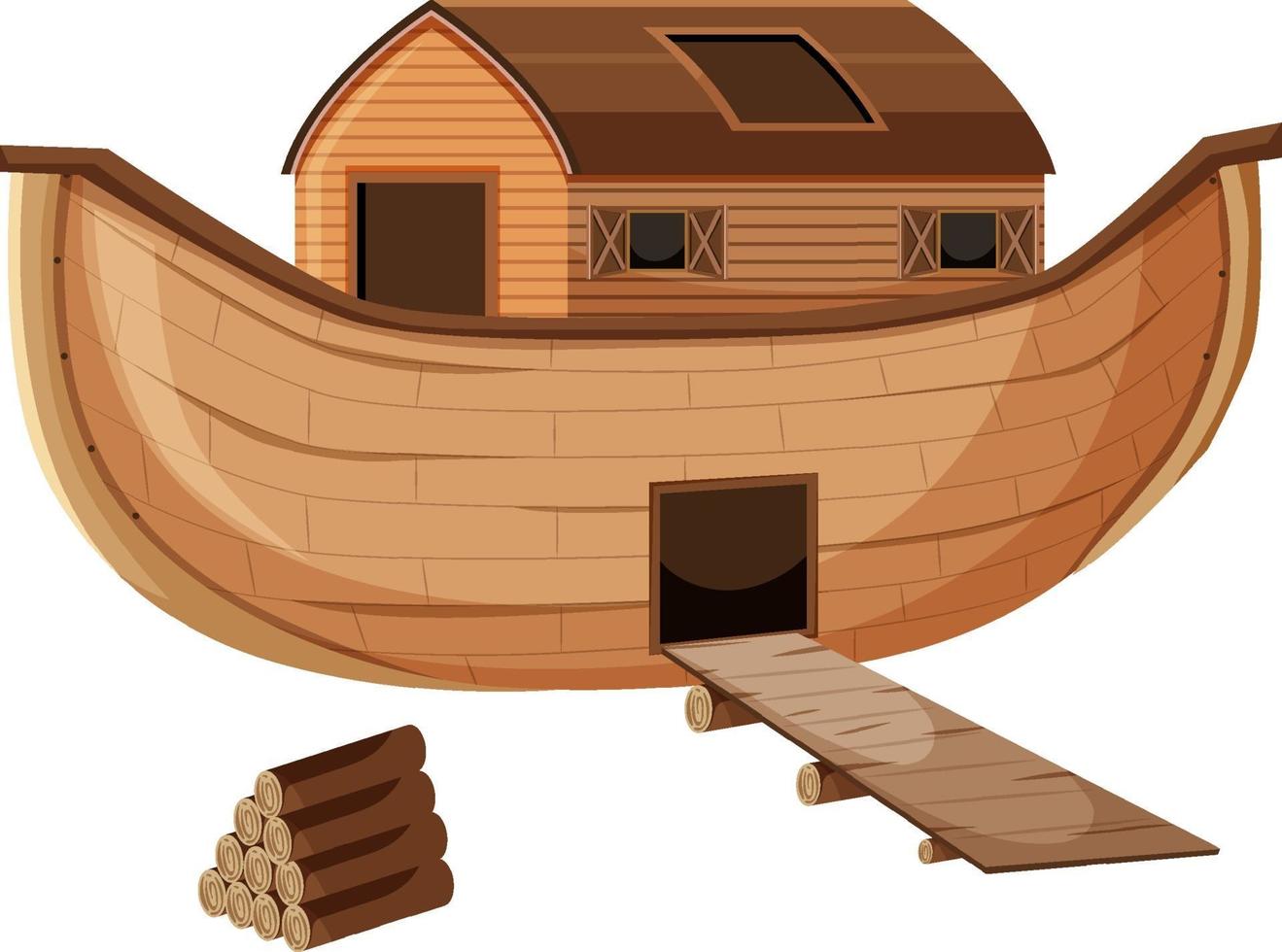 Blank Noah's Ark cartoon style isolated vector