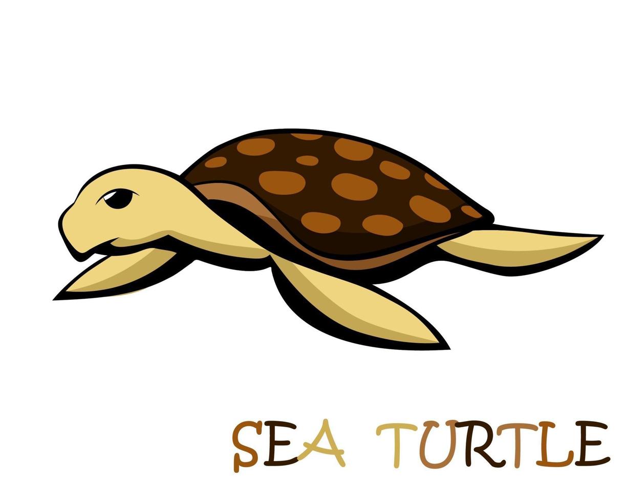 Vector of a cute sea turtle eps 10