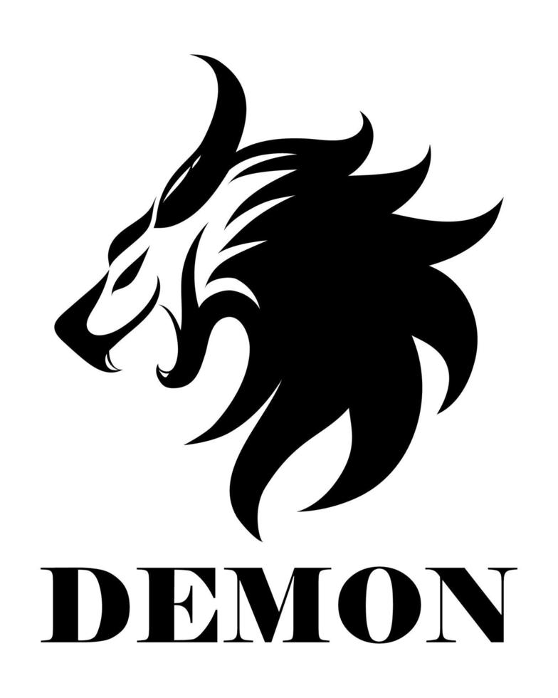 vector logo negro de un demonio eps 10