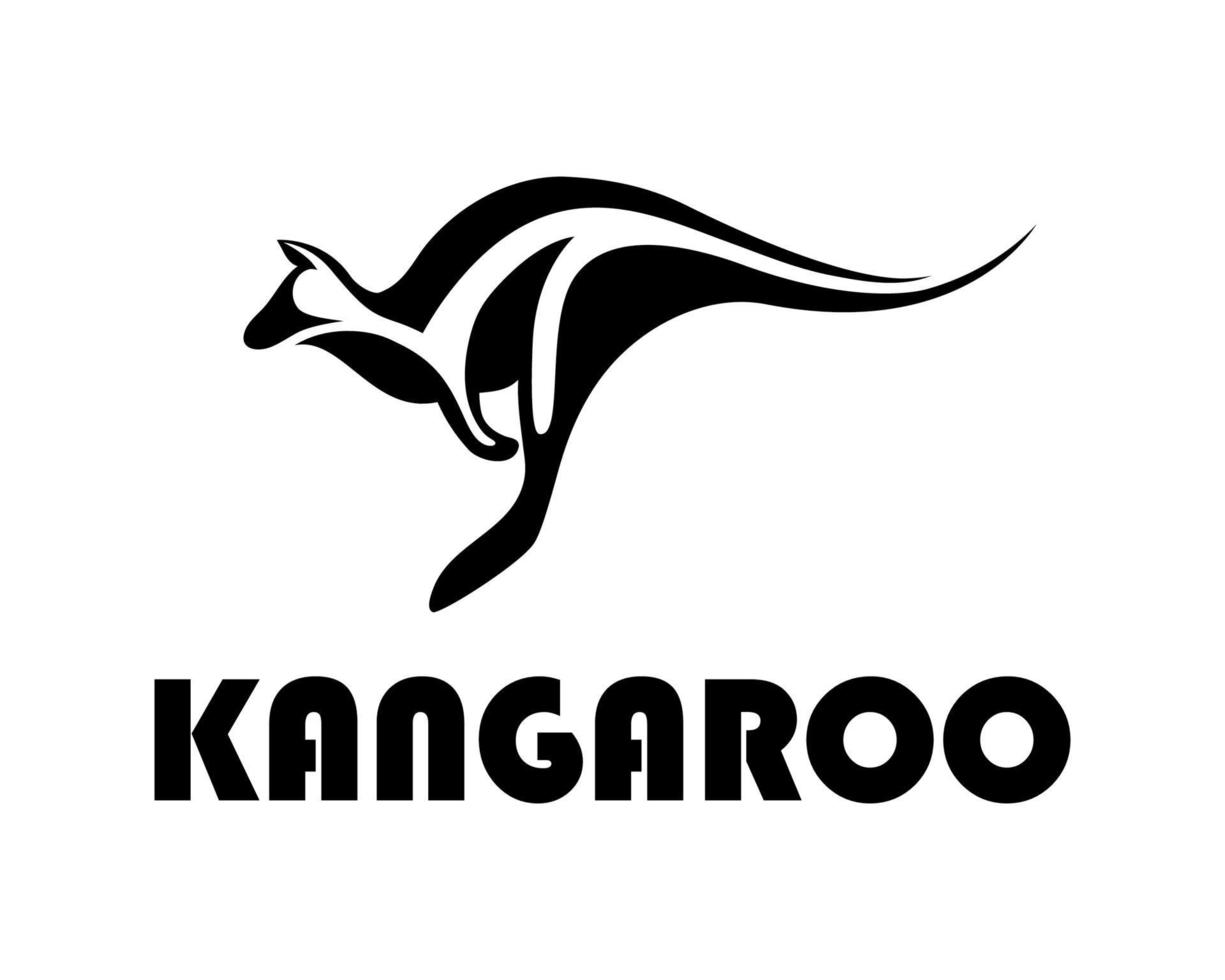 Black logo vector of a kangaroo eps 10