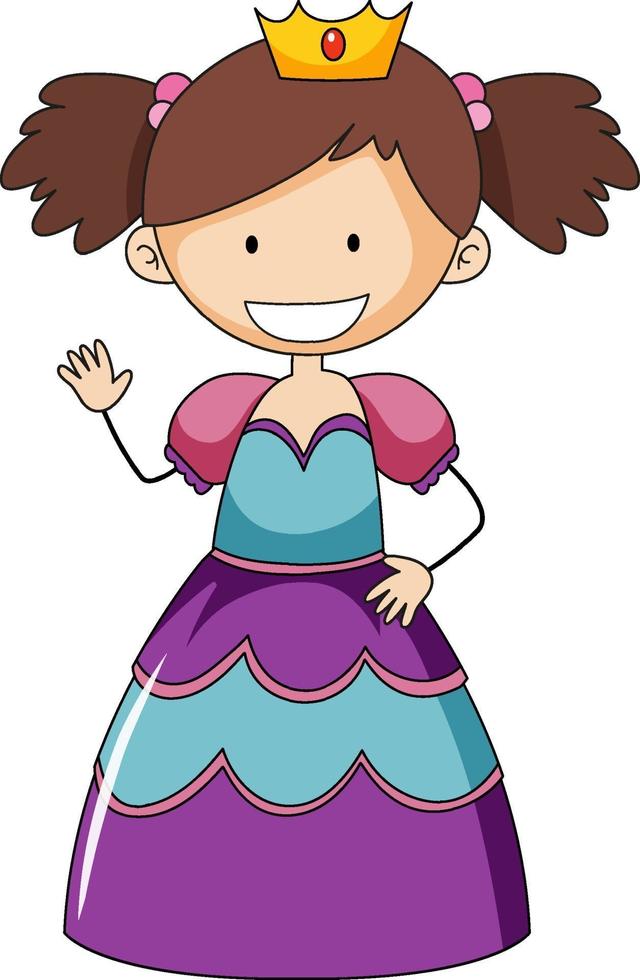 Simple cartoon character of a little princess vector