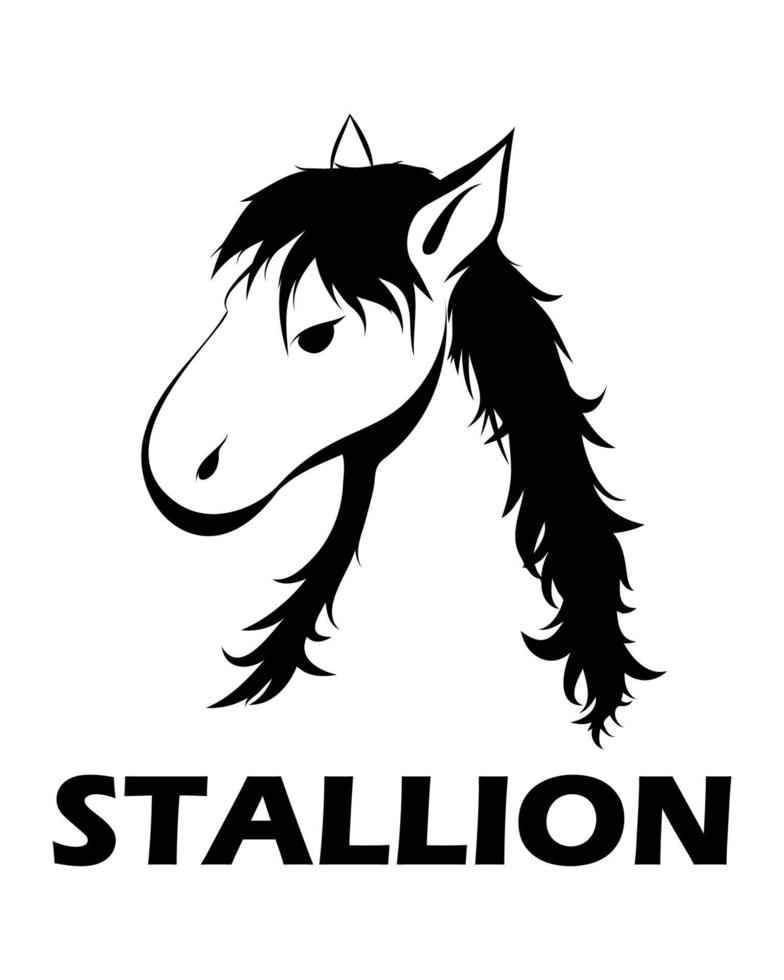 Black logo vector of a horse head eps 10