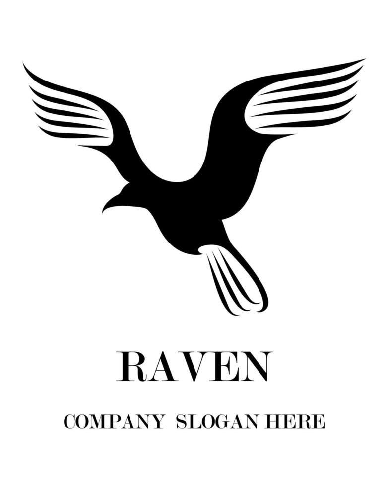 Black logo vector of raven eps 10