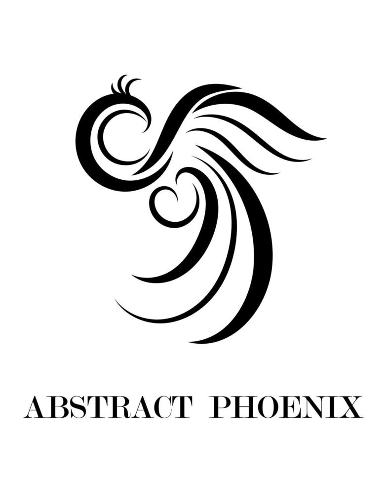 vector de arte lineal de un phoenix eps 10