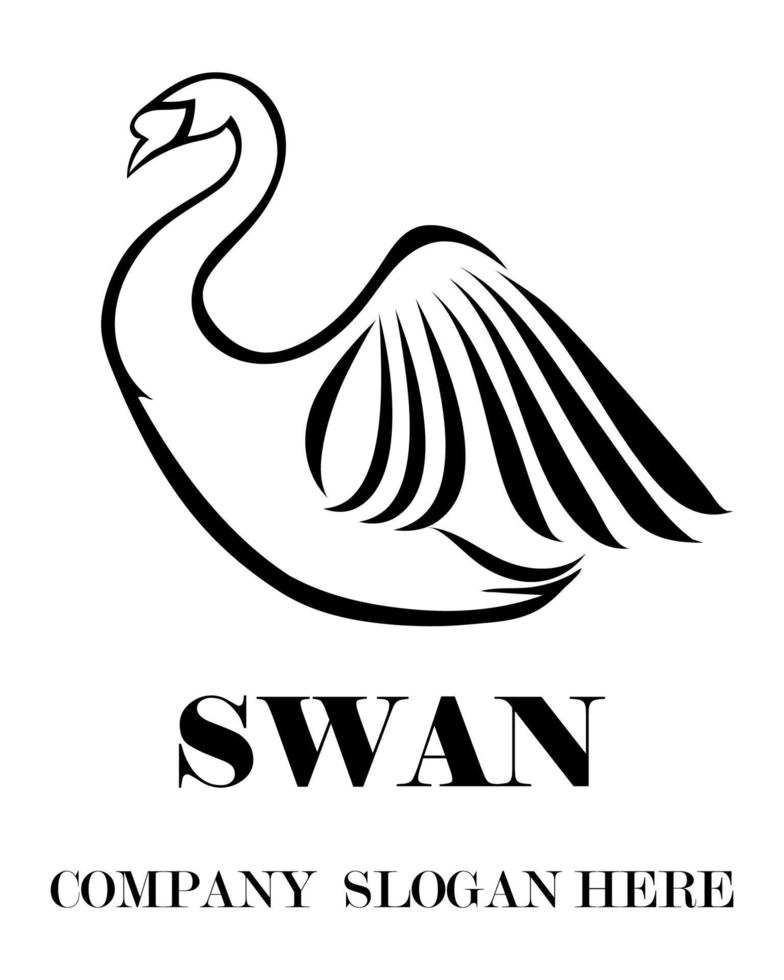 Black logo vector of swan eps 10