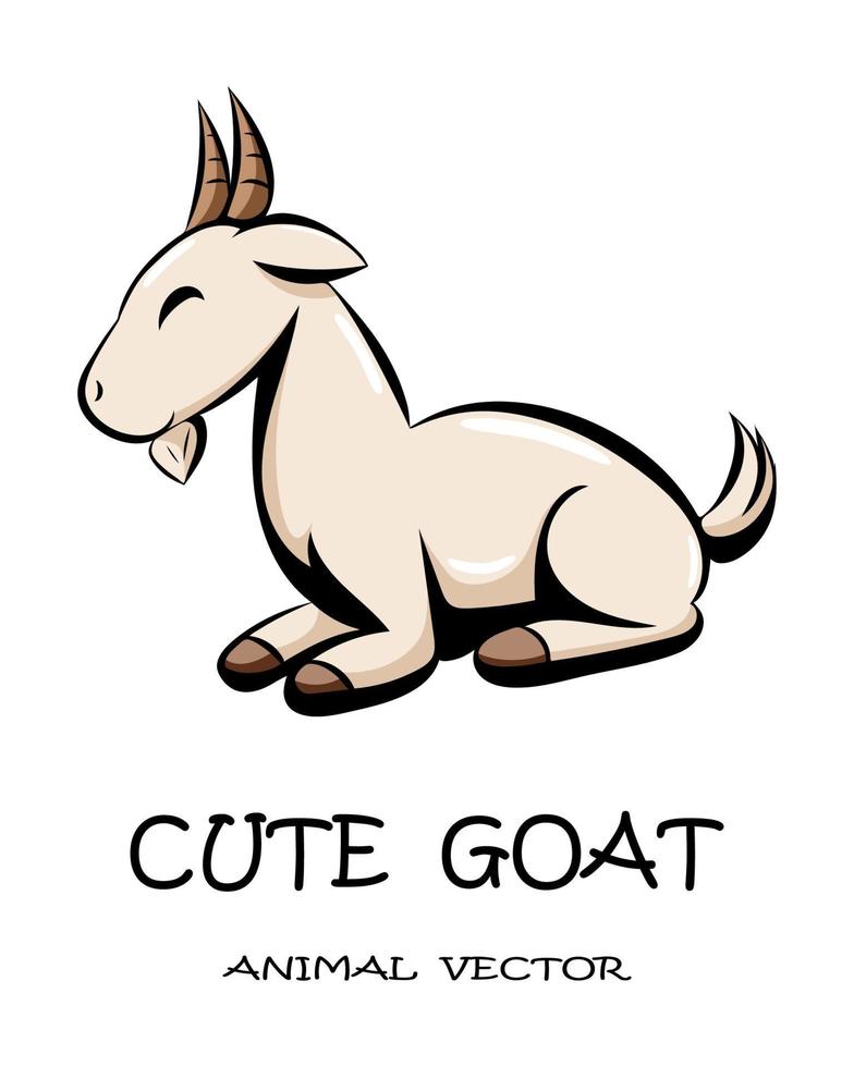 Cute goat animal vector eps 10