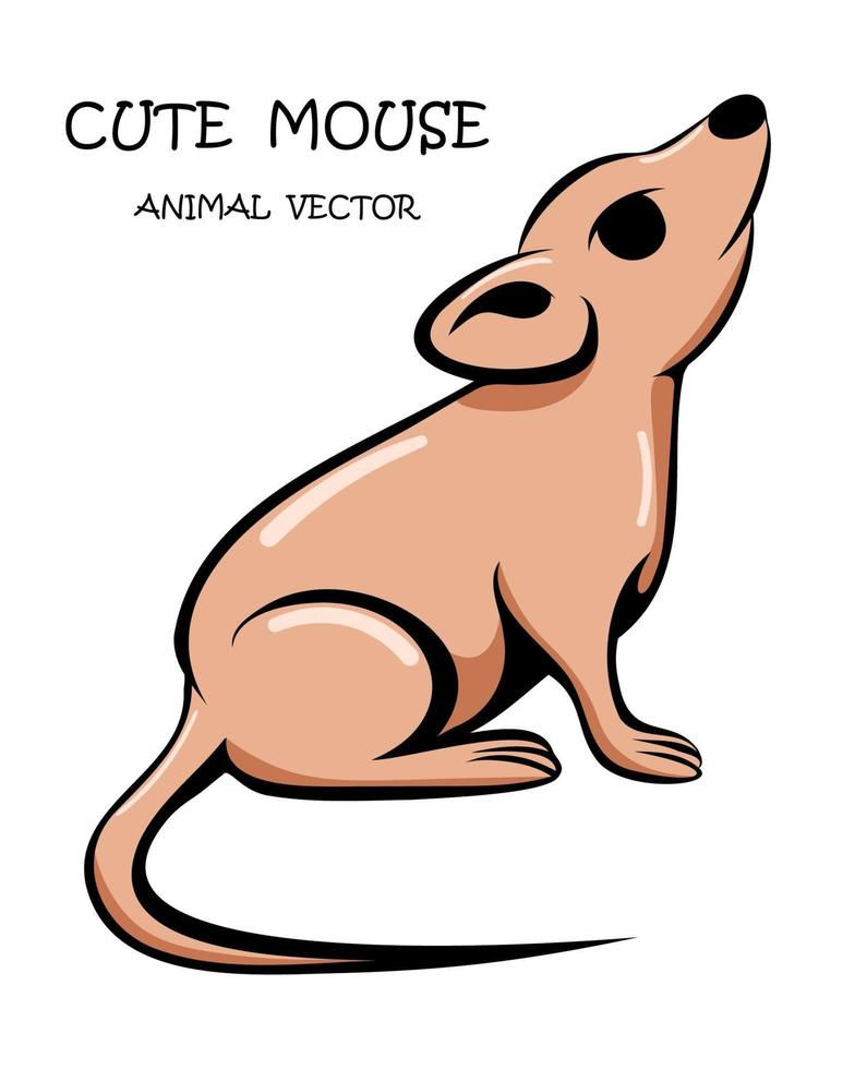 lindo, ratón, animal, vector, eps, 10 vector