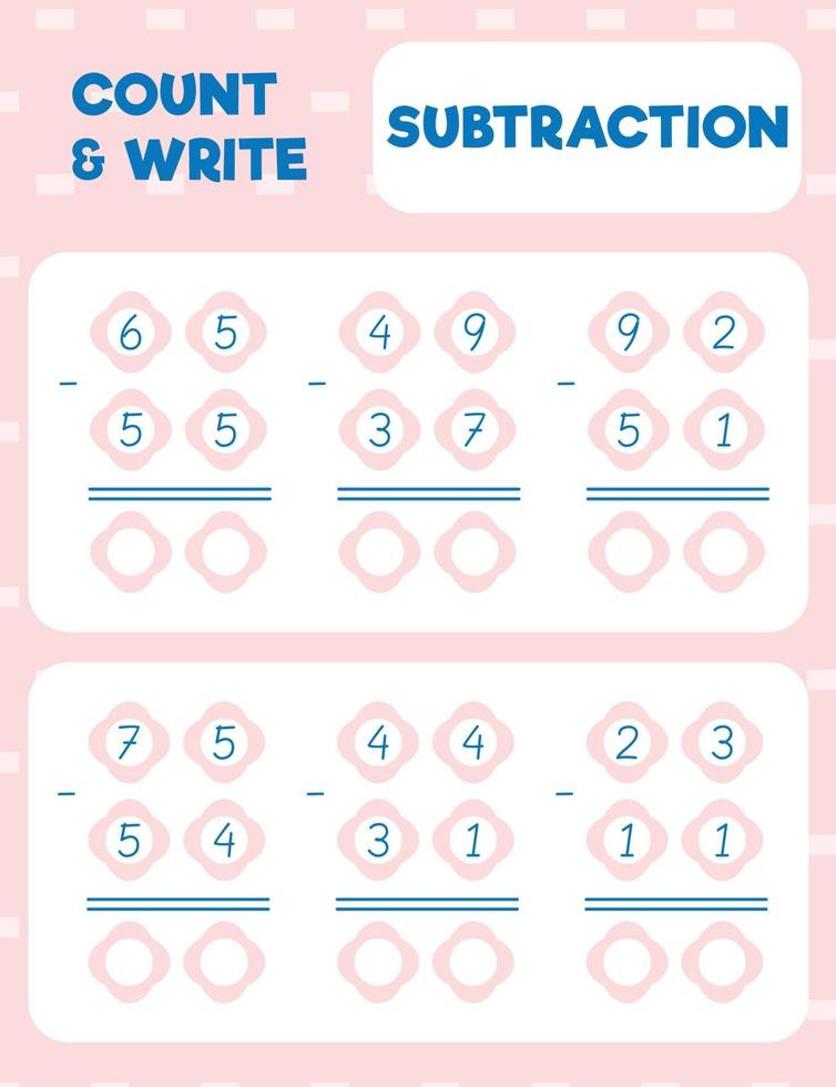 count and write, subtraction vector
