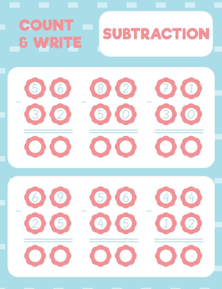count and write, subtraction vector