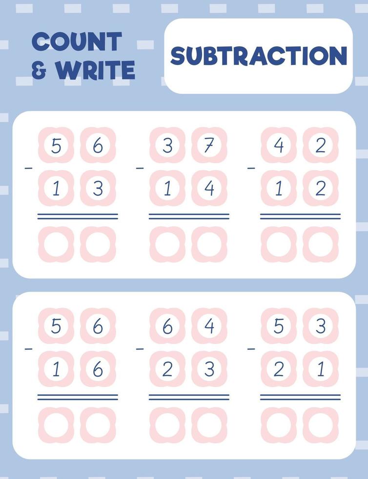count and write, subtraction vector