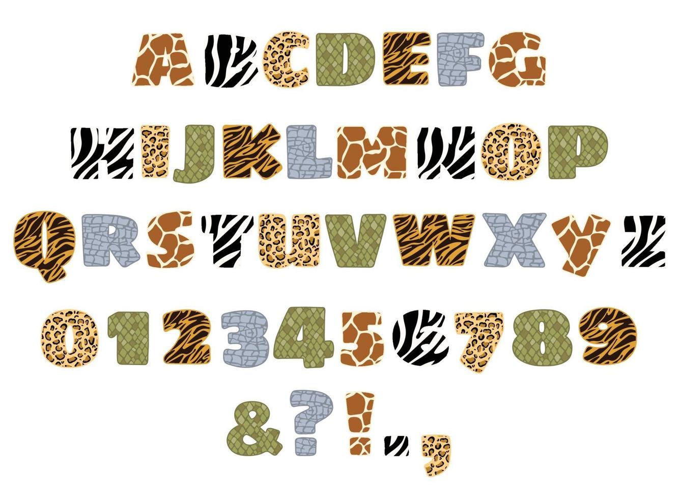 conjunto de alfabeto de letras de la selva vector