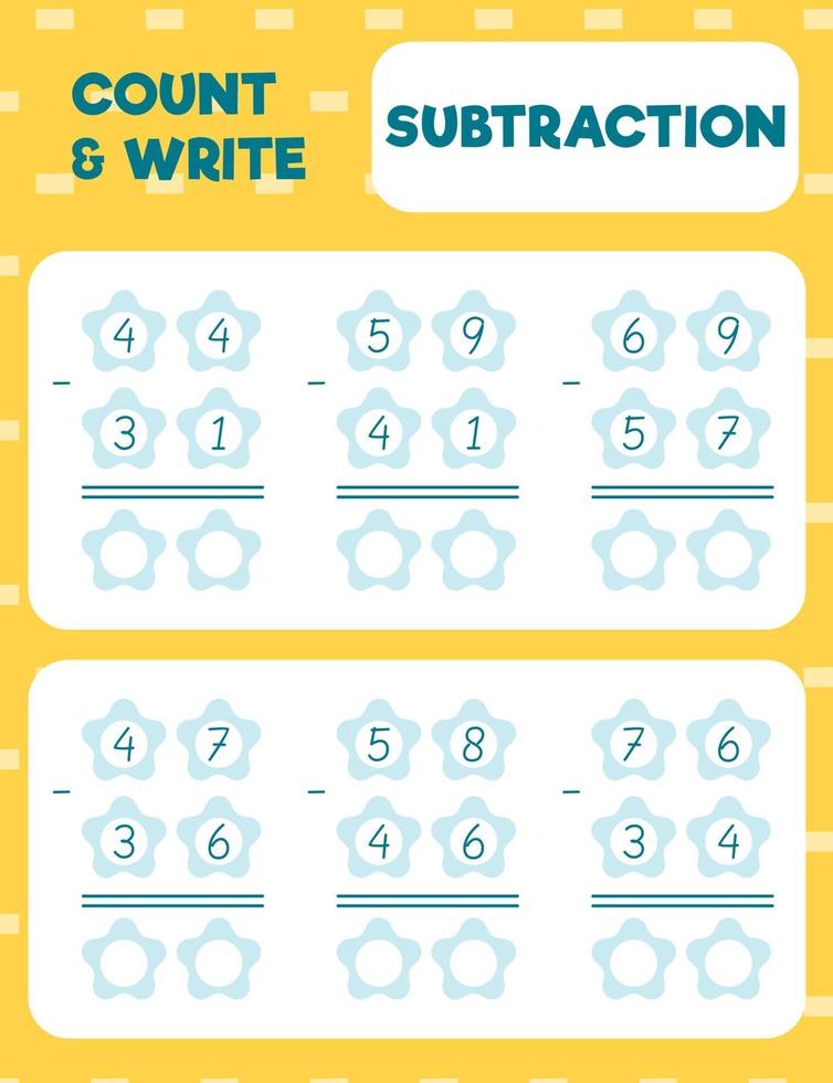 count and write, subtraction vector