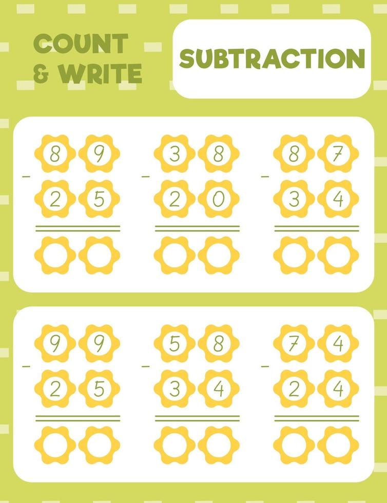 count and write, subtraction vector