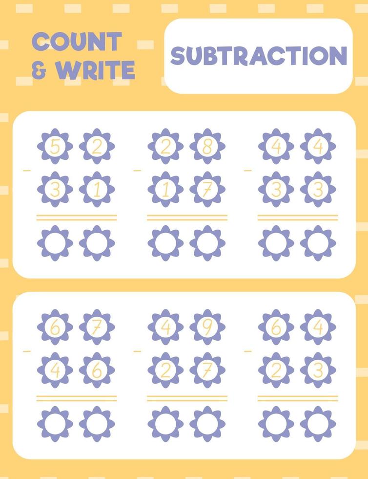 count and write, subtraction vector