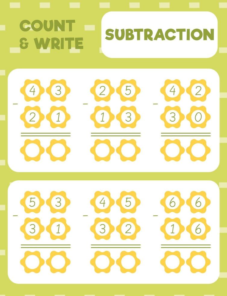 count and write, subtraction vector