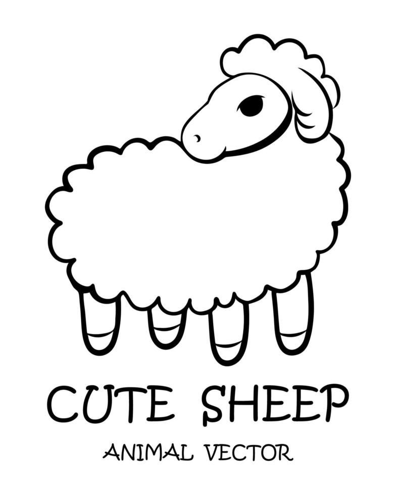 Black vector of cute sheep eps 10.