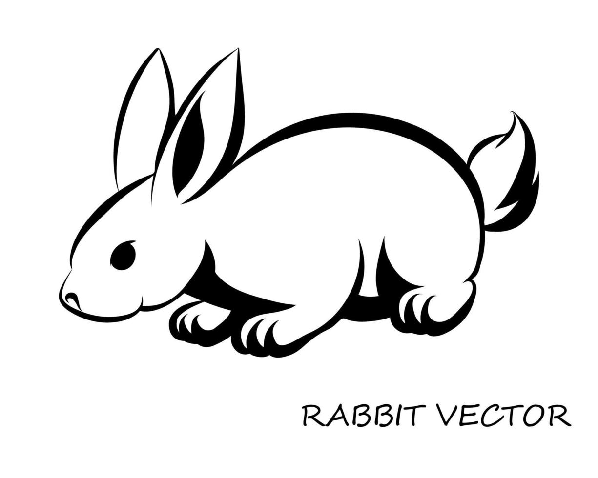 vector negro de conejo eps 10.