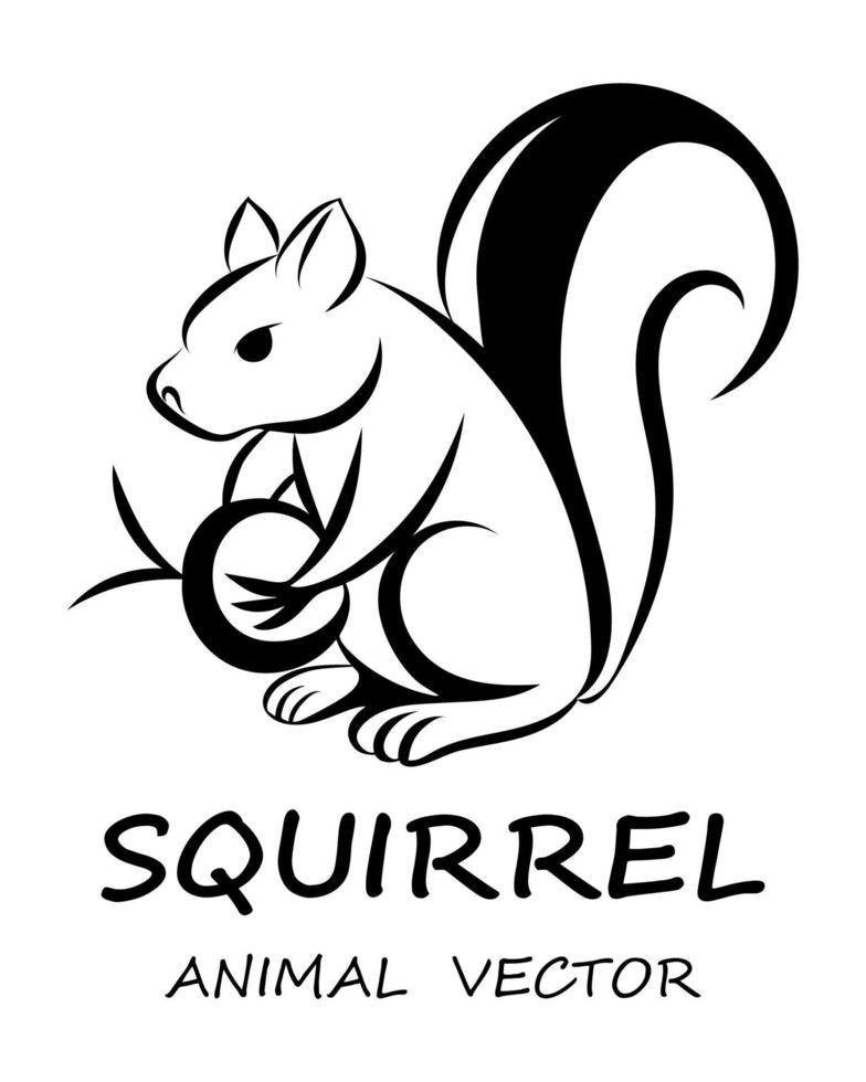 Black vector of squirrel eps 10