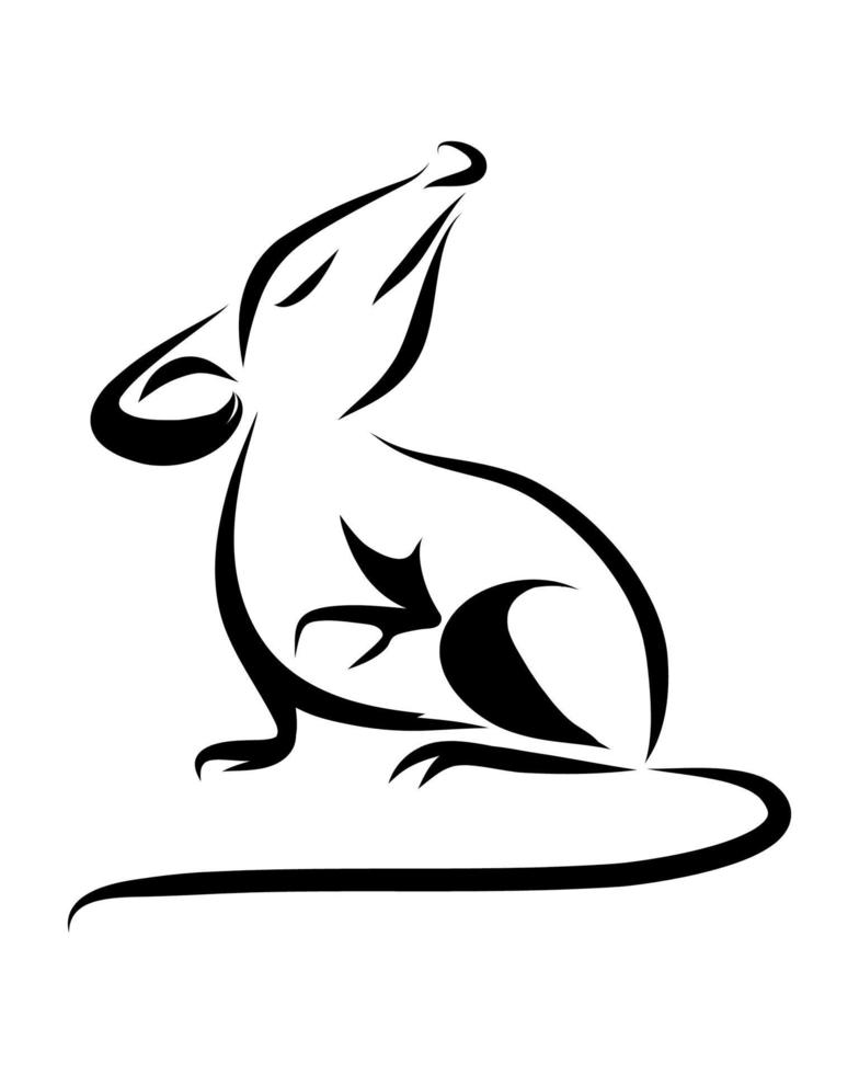 Line art of rat eps 10 vector